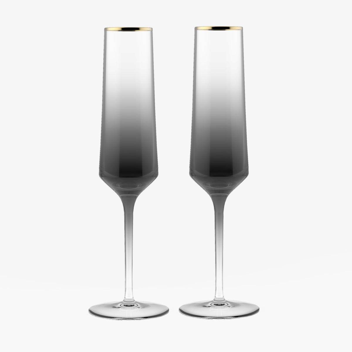 Black glass deals champagne flutes